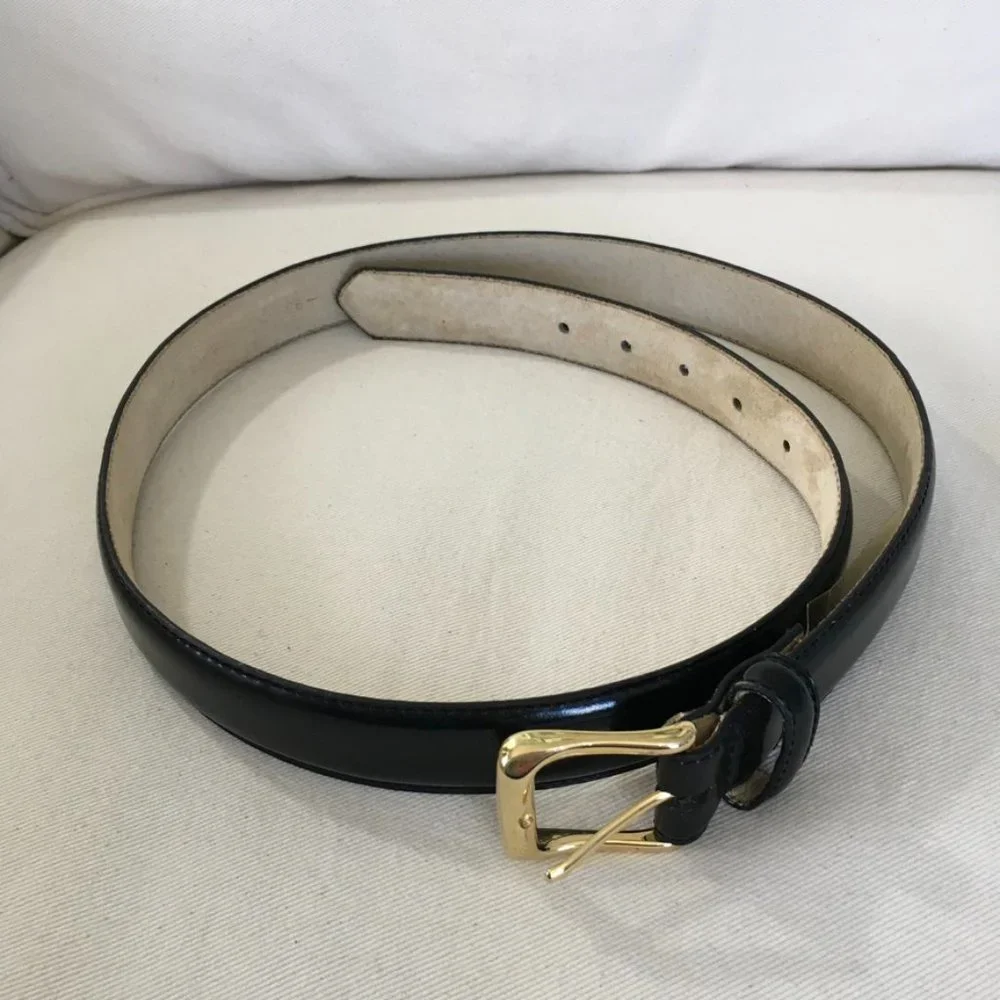 Men's Black Full Grain Leather Belt Sz 38/95